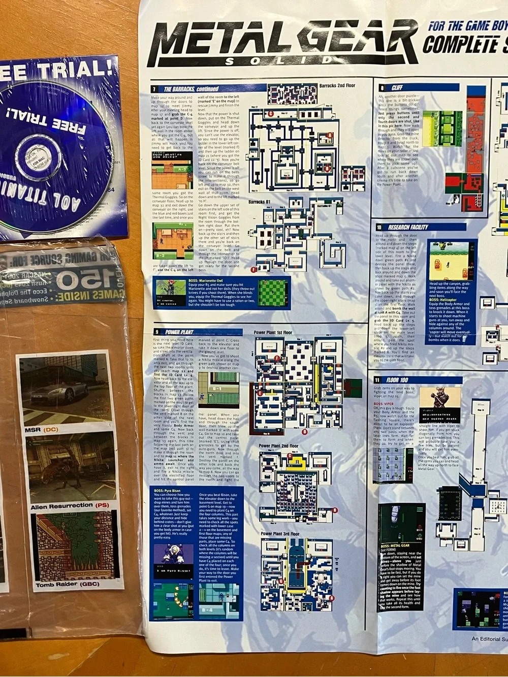 Vintage 2000 EGM Metal Gear Solid GBC Strategy Poster Polybag AOL Lot